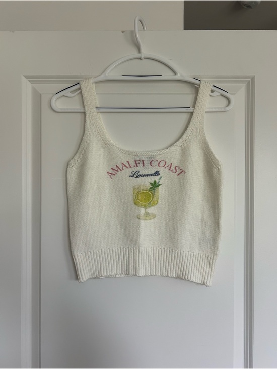 Vici Tops - Vici Amalfi Coast Limoncello Knit Tank Top - White